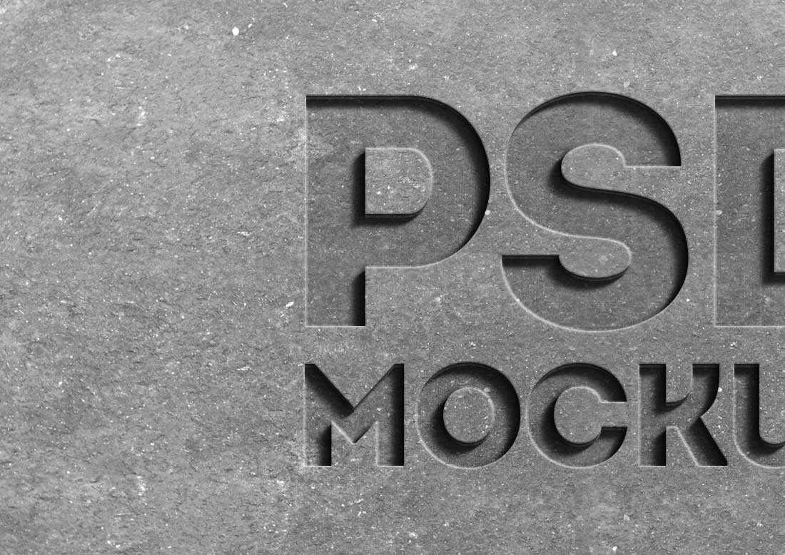 Free Stone Engraved Text Effect PSD