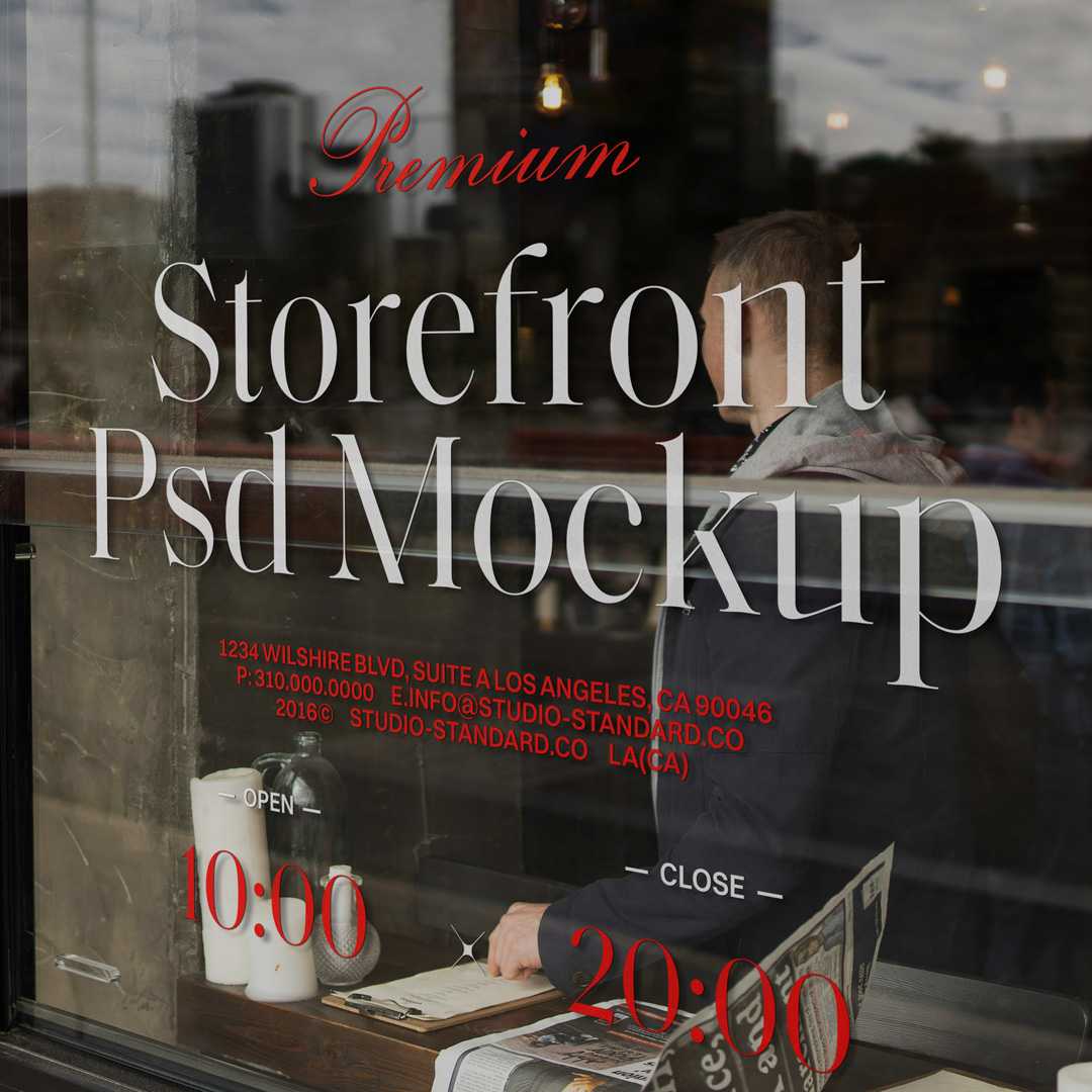 Free Storefront Cafe Mockup