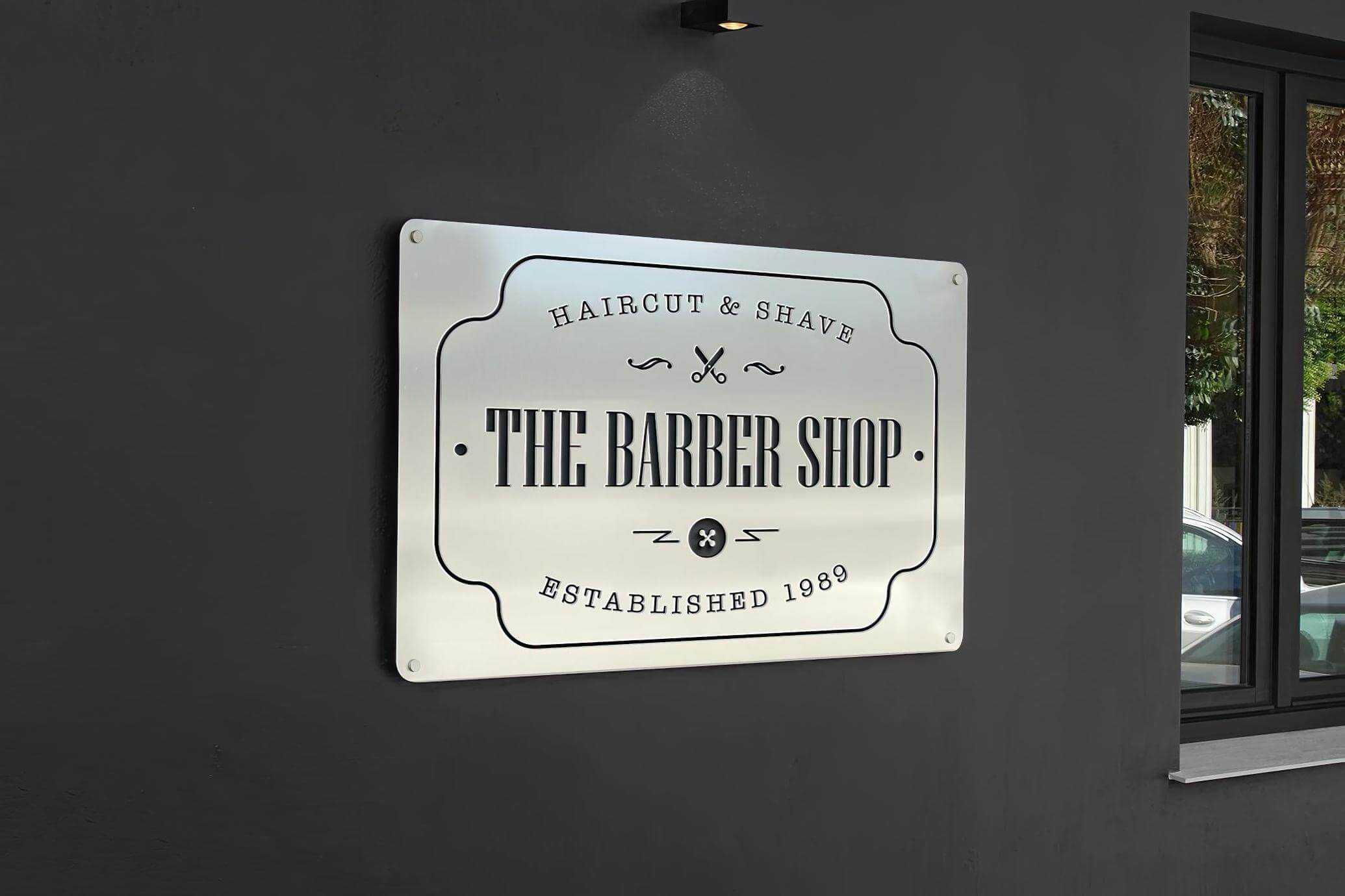 Free Storefront Plaque Sign Nameplate Mockup PSD - Free mockup PSD | PsFiles