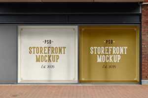 Free Storefront Window Logo Mockups