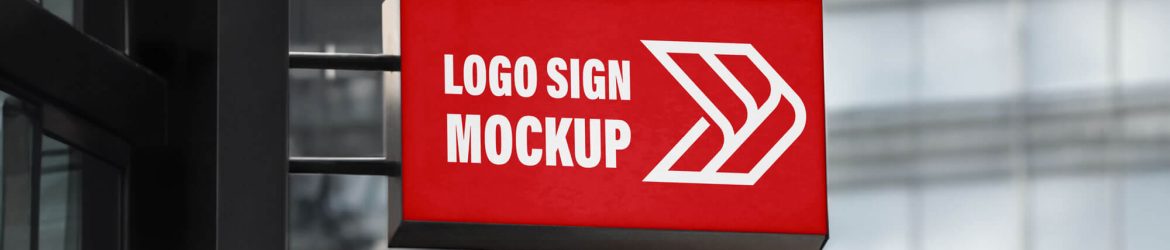 Free Stores Logo Sign Mockup PSD