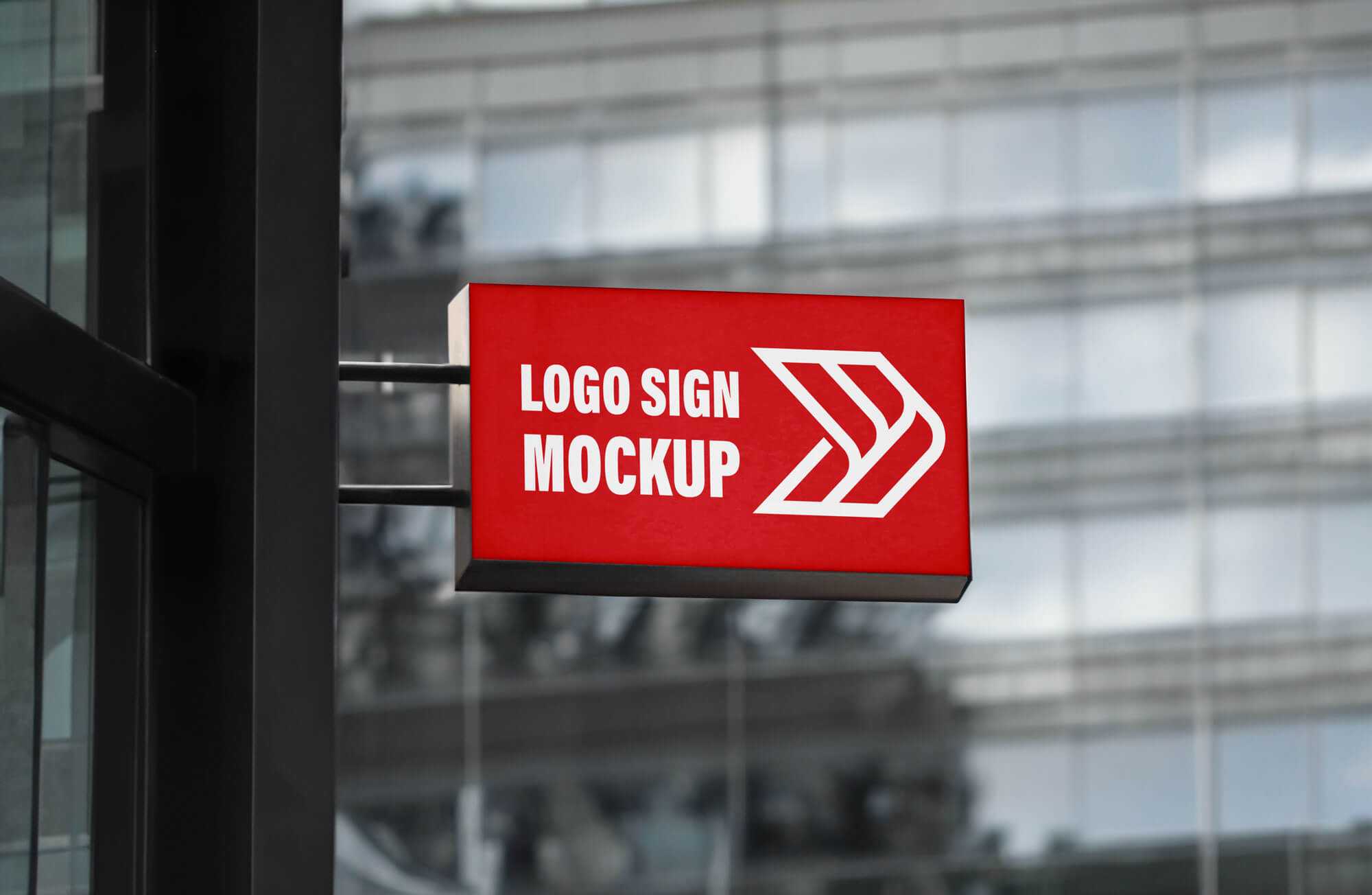 Free Stores Logo Sign Mockup PSD