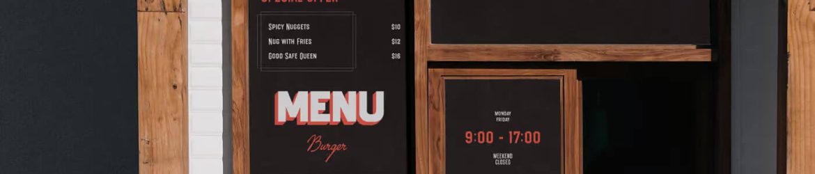 Free Street Cafe and Restaurant Facade Mockup PSD