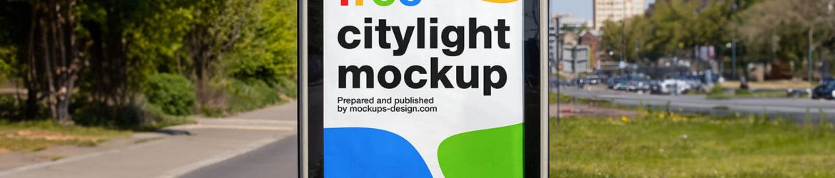 Free Street Mupi Citylight Mockup PSD