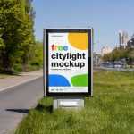 Free Street Mupi Citylight Mockup PSD - Free PSD Download Free Street Mupi Citylight Mockup PSD