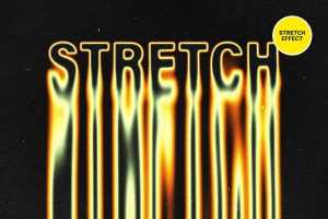 Free Stretch Melting Text Effect PSD