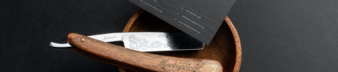 Free Stylish Barbershop Logo Branding Mockup PSD