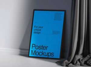 Free Stylish Indoor Photo Frame Mockup PSD