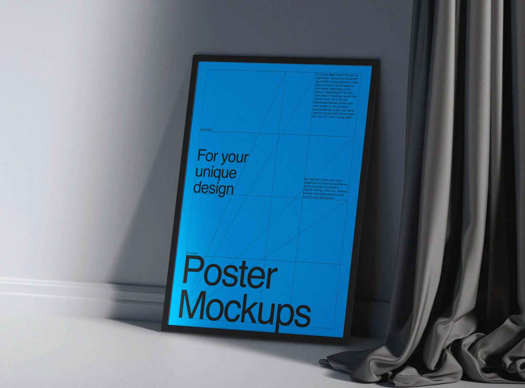 Free Stylish Indoor Photo Frame Mockup PSD