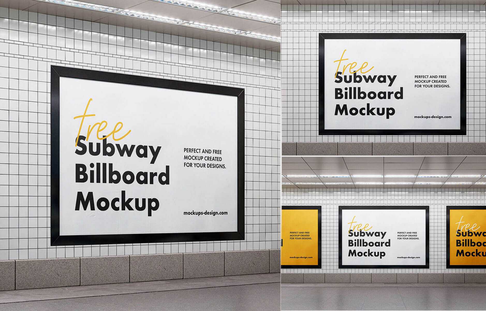 Free Subway Billboard Mockups PSD set