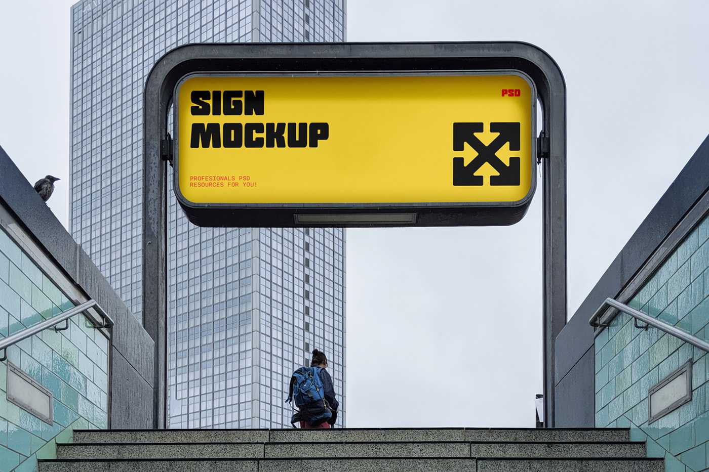 Free Subway Sign Mockup