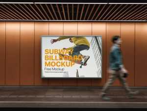 Free Subway Small Billboard Mockup PSD