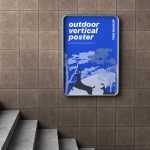 Free Subway Stair Wall Mounted Steel Framed Vertical Poster Mockup - Free PSD Download Free Subway Stair Wall Mounted Steel Framed Vertical Poster Mockup