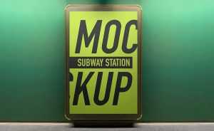Free Subway Station Mupi Signage Mockup PSD