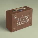 Free Suitcase Box Mockup