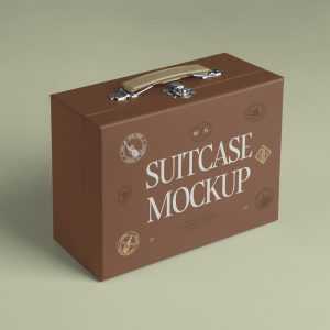 Free Suitcase Box Mockup