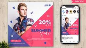 Free Summer Sale Instagram Post Design PSD Template