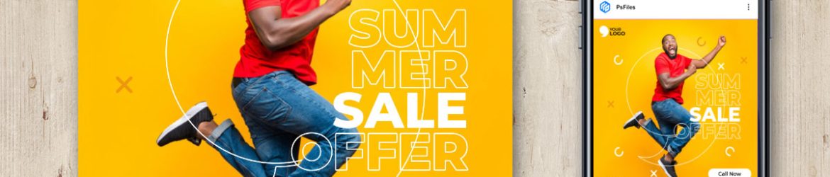 Free Summer Sale Offer Insta Post Design PSD Template