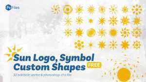 Free Sun Logo, Symbol Star Shape Photoshop Custom Shapes File
