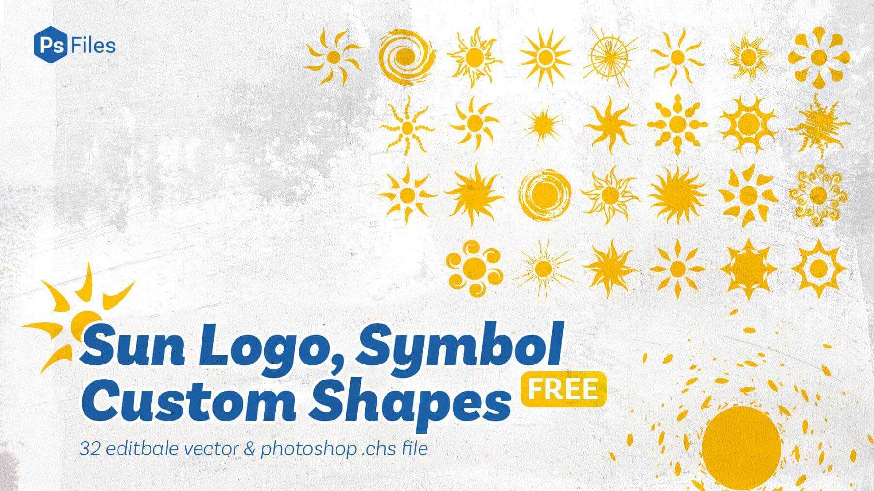Free Sun Logo, Symbol Star Shape Photoshop Custom Shapes File