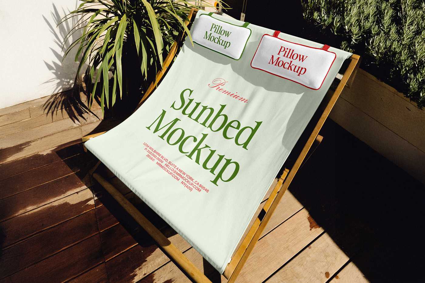 Free Sunbed On Terrace Mockup