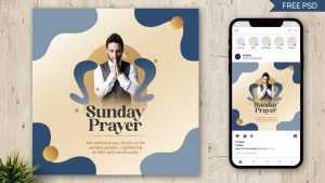 Free Sunday Church Prayer Flyer Social Media Post Design PSD