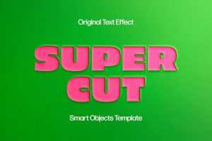 Free Super Paper Cut Out Text Effect PSD Template - Free Photoshop Files | PsFiles