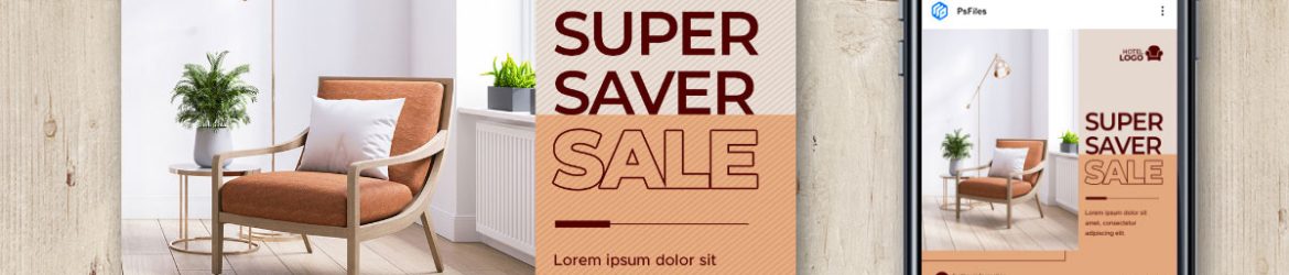 Free Super Save Sale Furniture Social Media Post PSD Template Free Super Save Sale Furniture Social Media Post PSD Template