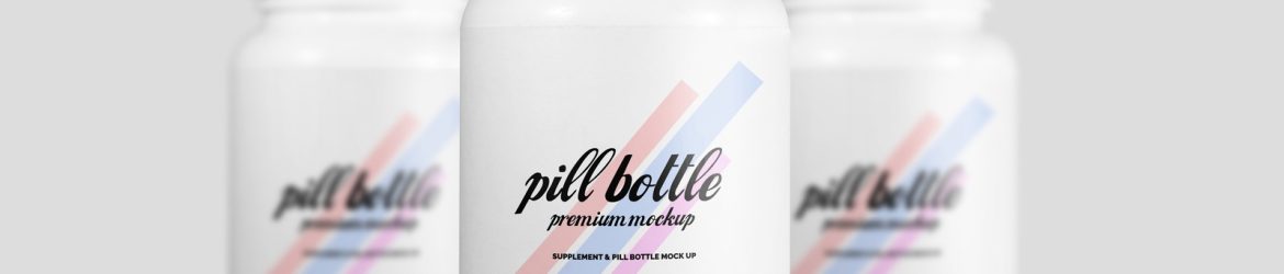 Free Supplement Pill Bottle Mockup