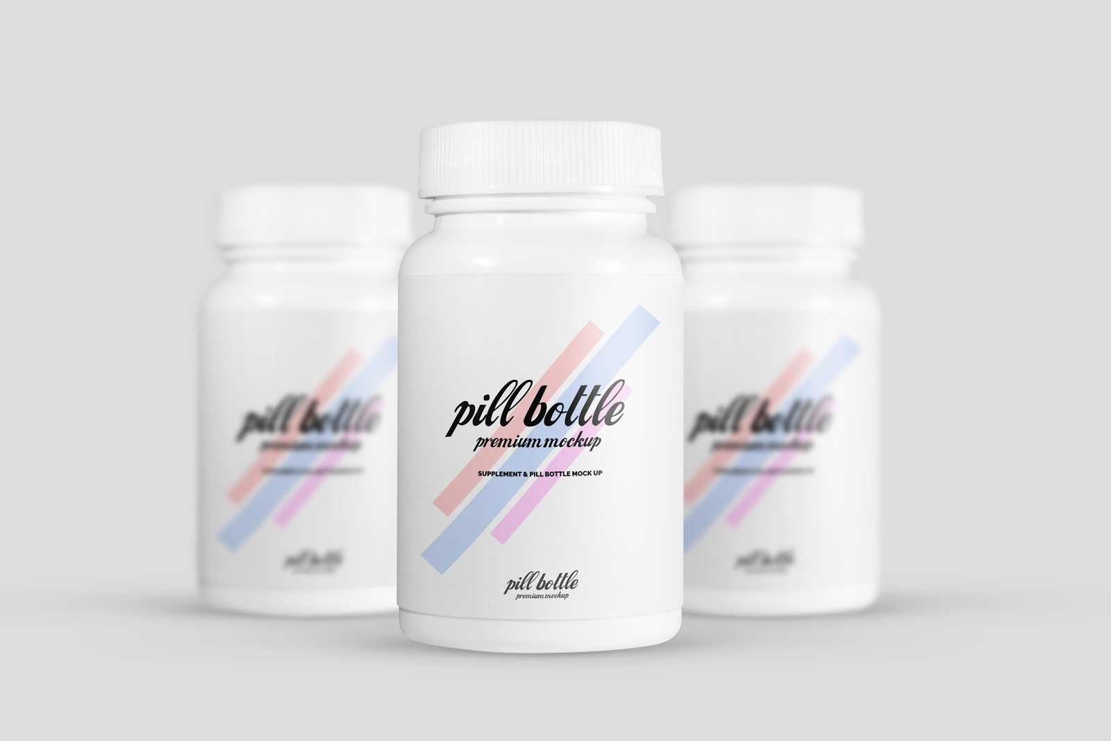 Free Supplement Pill Bottle Mockup