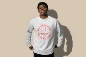 Free Sweatshirt on Men Mockup