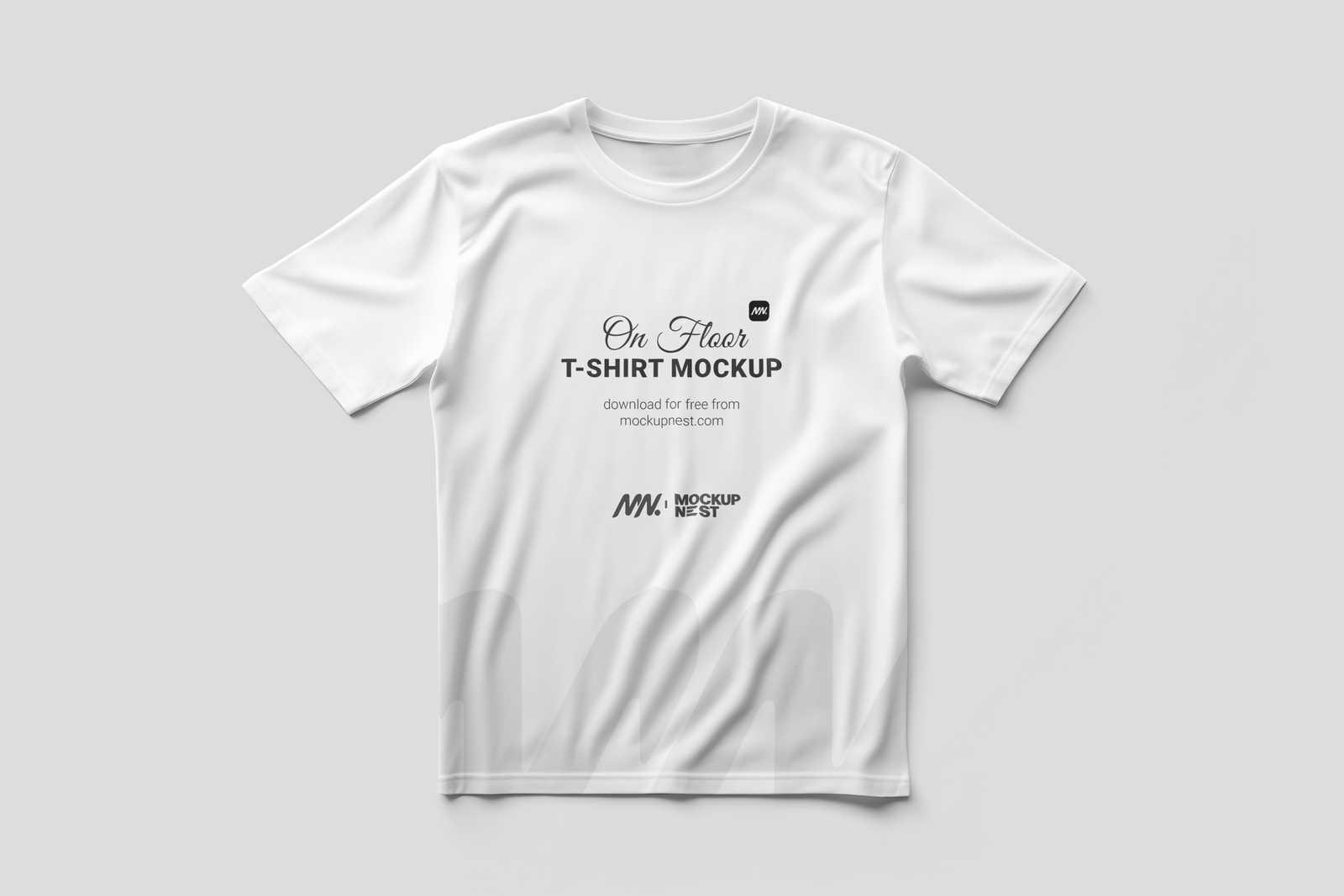 Free T-Shirt Mockup On Floor