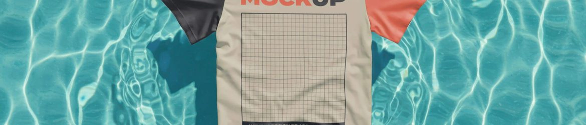 Free T-Shirt Mockup PSD Floating on Water - Realistic Pool Effect