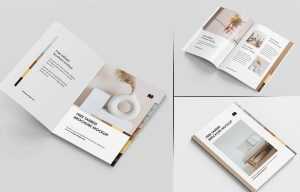 Free Tabbed A4 Brochure Book Mockups 5 PSD set