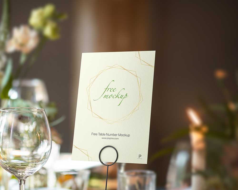 Free Table Number, Menu Mockup PSD