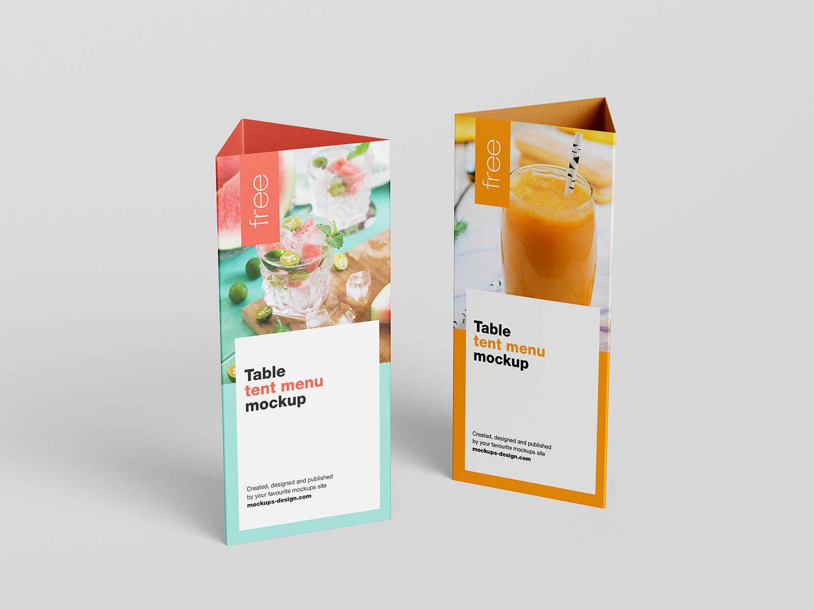 Free Table Tent Mockups PSD set