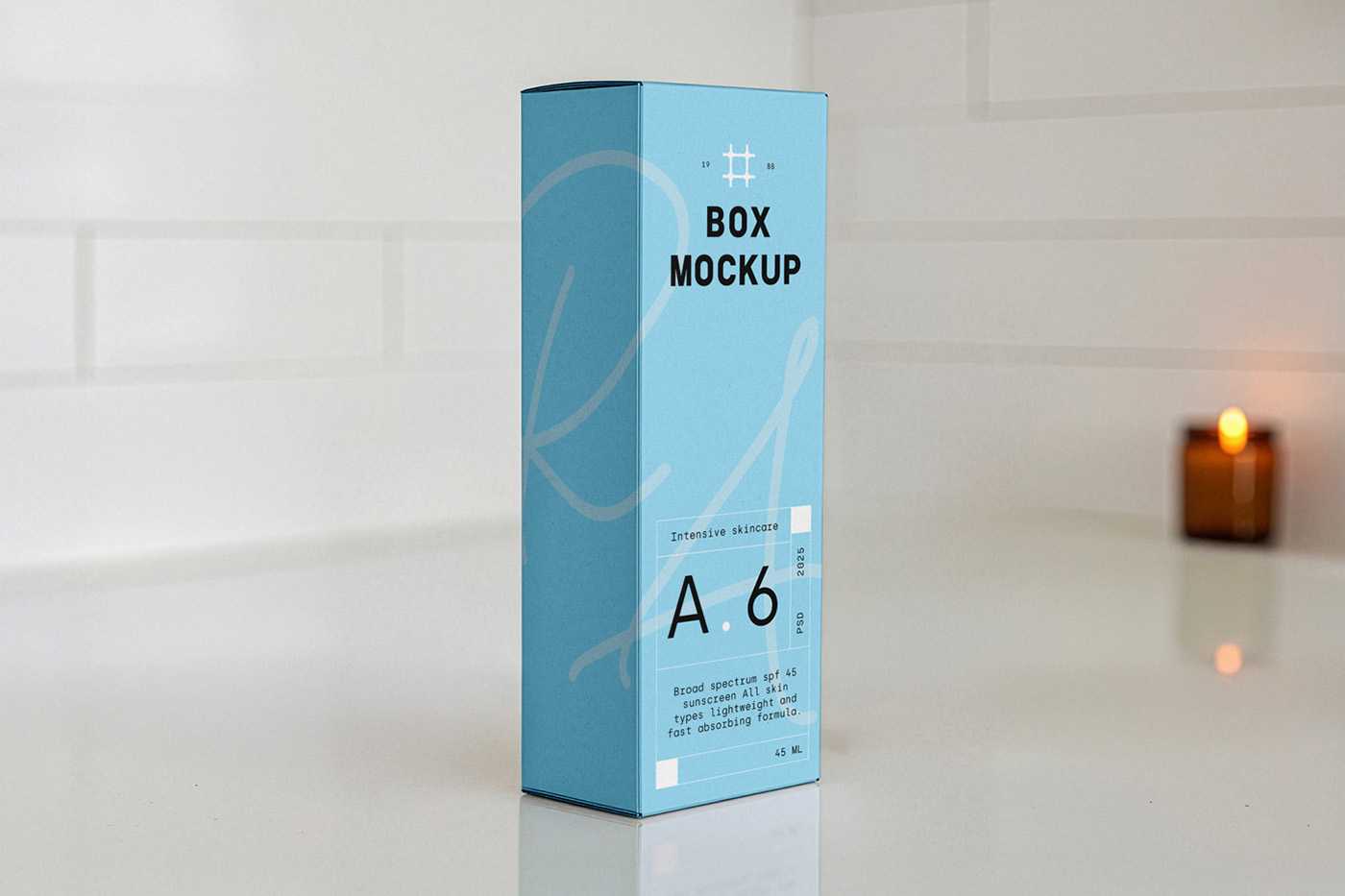 Free Tall Box PSD Mockup