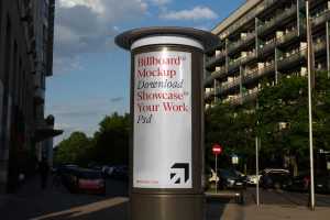 Free Tall Outdoor Billboard Mockup