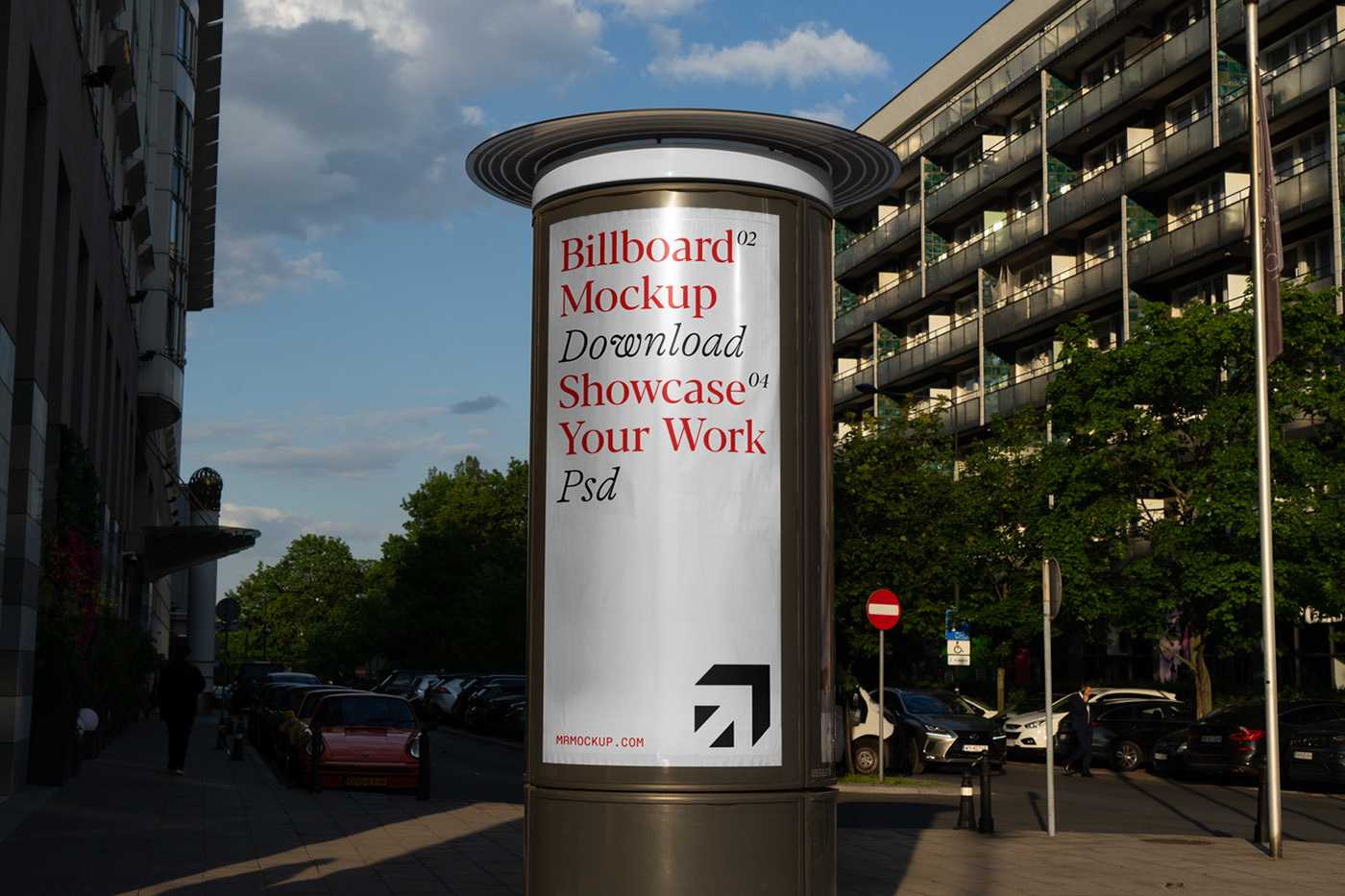 Free Tall Outdoor Billboard Mockup