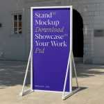 Free Tall Stand with Construction Mockup