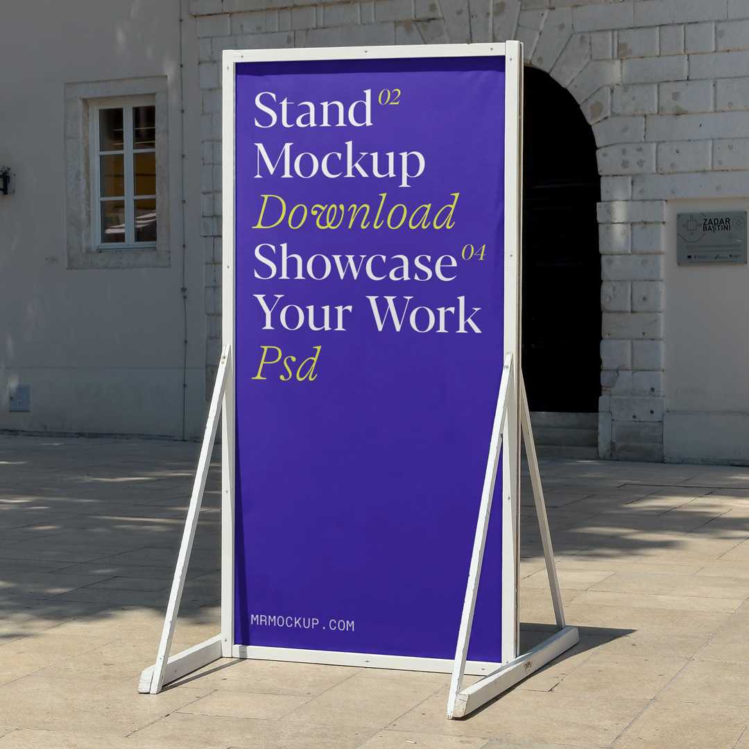 Free Tall Stand with Construction Mockup