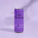 Free Tall Vertical Can Mockup