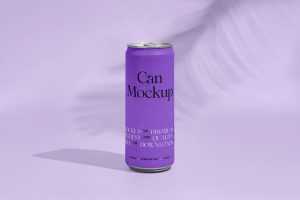 Free Tall Vertical Can Mockup