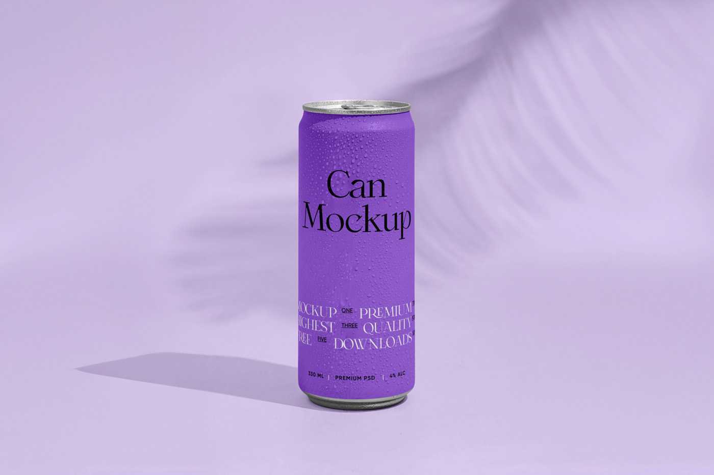 Free Tall Vertical Can Mockup