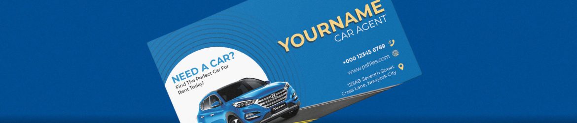 Free Taxi Car Agent Business Card PSD Design Template