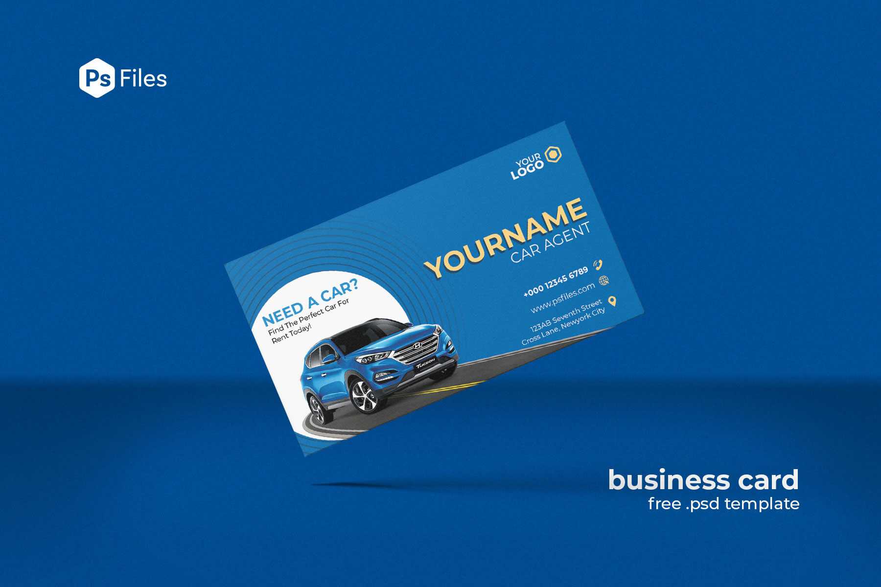 Free Taxi Car Agent Business Card PSD Design Template