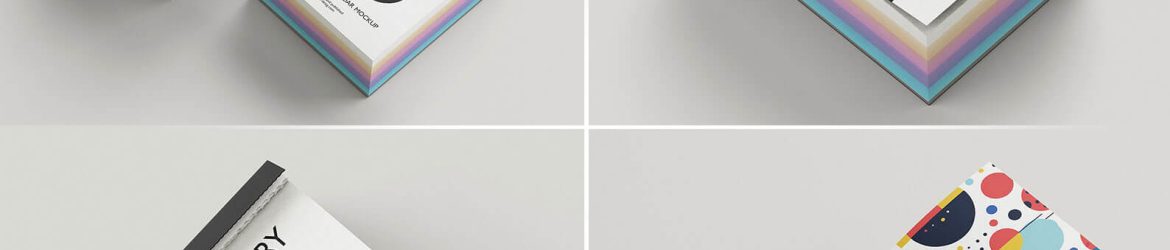 Free Tear-Off Desk Calendar Mockup 2025 PSD Set