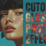 Free Text Cut Out Glass Photo Effect PSD