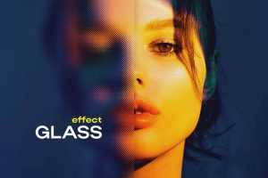 Free Textured Glass Effect PSD Template