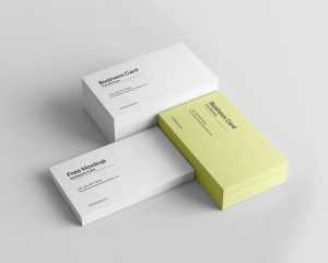 Free Textured Stacked Business Cards PSD Mockup